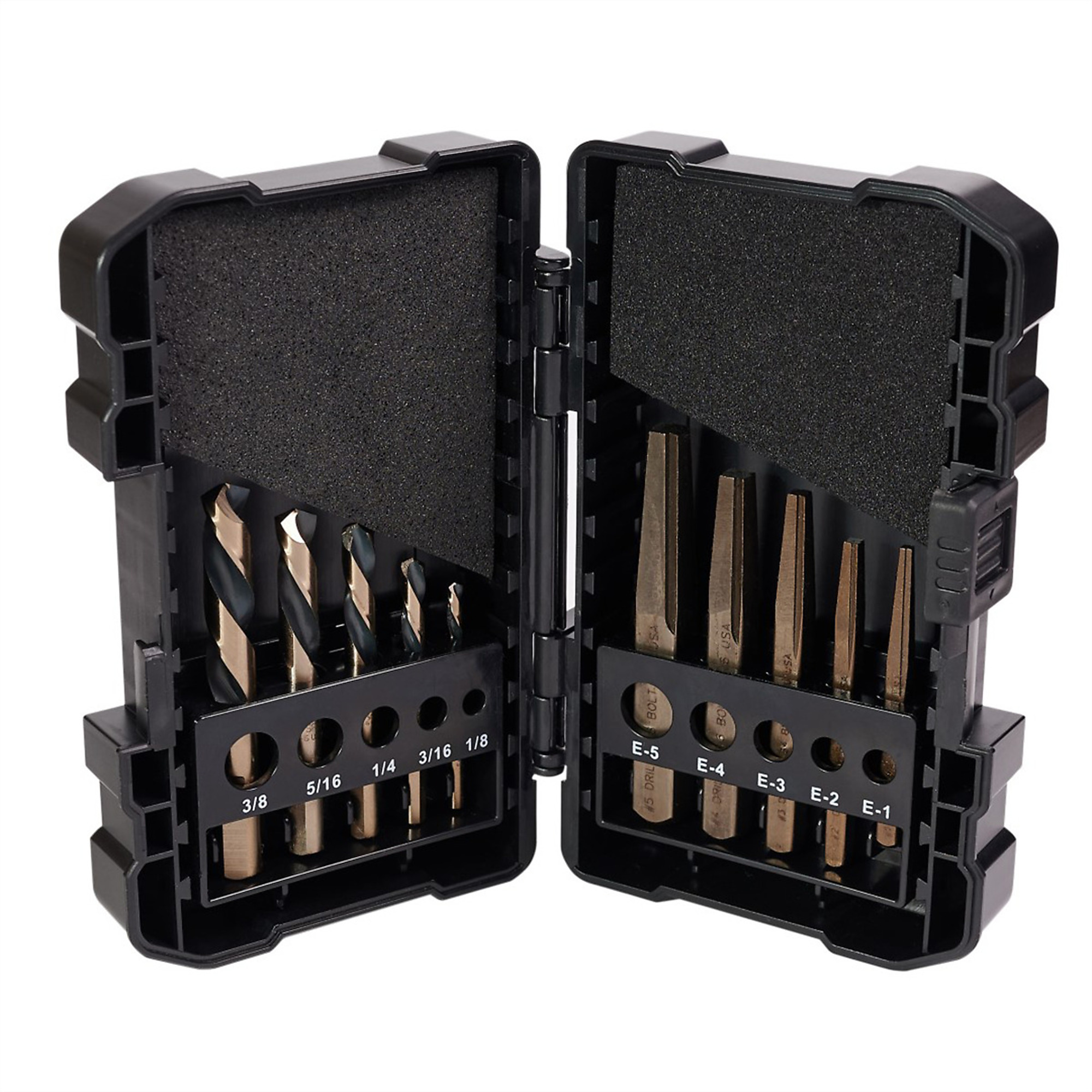 KnKut 10-Pc. Left Hand Screw Machine Drill Square Extractor Set — 1/8in. to 3/8in. Drill Bits, Model# KNK10KK7-LHSQX